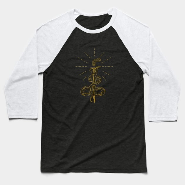 Weapon and Snake Baseball T-Shirt by ervingutava